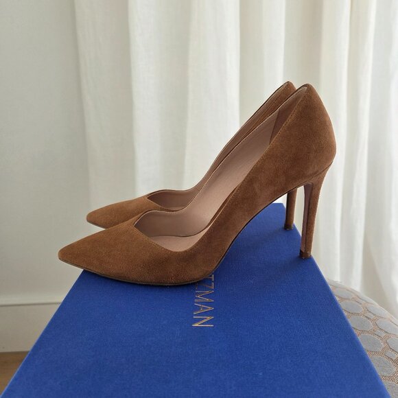 Stuart Weitzman Anny Basket brown suede leather 5.5 - Picture 4 of 11